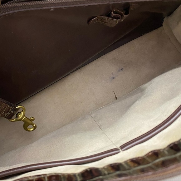 Vintage Brahmin brown faux croc embossed bag - Picture 9 of 10